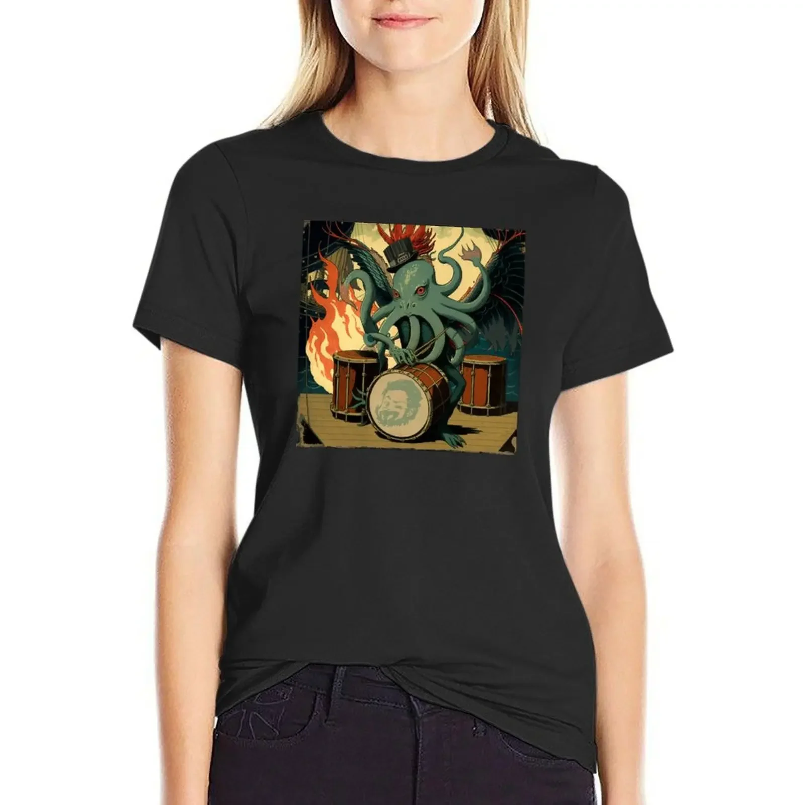 Elamina: The 1920's Drummer T-Shirt plus size tops cute clothes lady clothes Aesthetic clothing cat shirts for Women
Elamina: The 1920's Drummer T-Shirt plus size tops cute clothes lady clothes Aesthetic clothing cat shirts for Women
