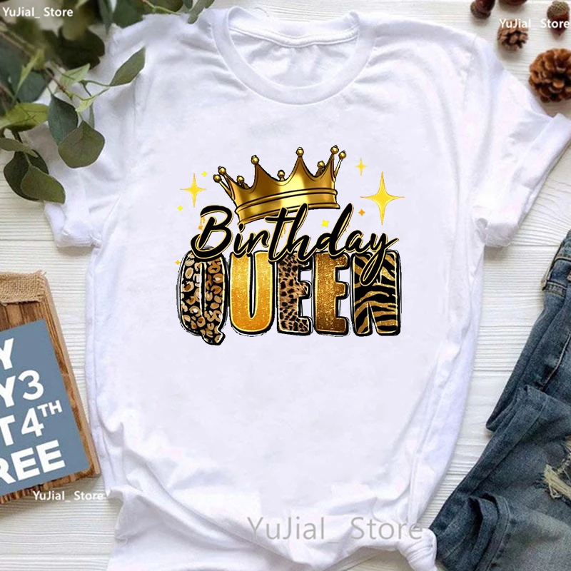 Birthday Queen Crowm Graphic Print T Shirt Women'S Clothing Birthday Gift Tshirt Femme Summer Fashion T-Shirt Female
Birthday Queen Crowm Graphic Print T Shirt Women'S Clothing Birthday Gift Tshirt Femme Summer Fashion T-Shirt Female