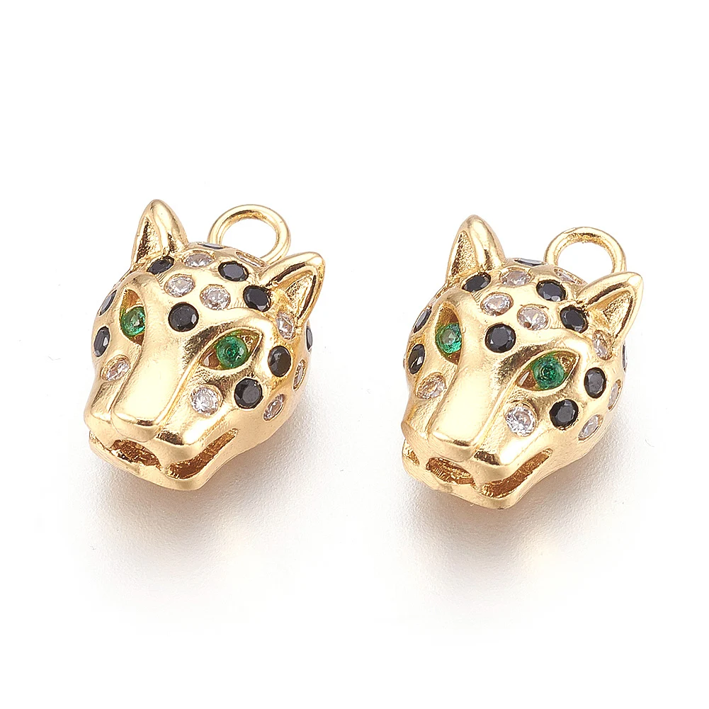10pcs Brass Micro Pave Cubic Zirconia Pendants Leopard Head Golden for Making DIY Jewelry Necklace Earring Bracelet Supplies
10pcs Brass Micro Pave Cubic Zirconia Pendants Leopard Head Golden for Making DIY Jewelry Necklace Earring Bracelet Supplies