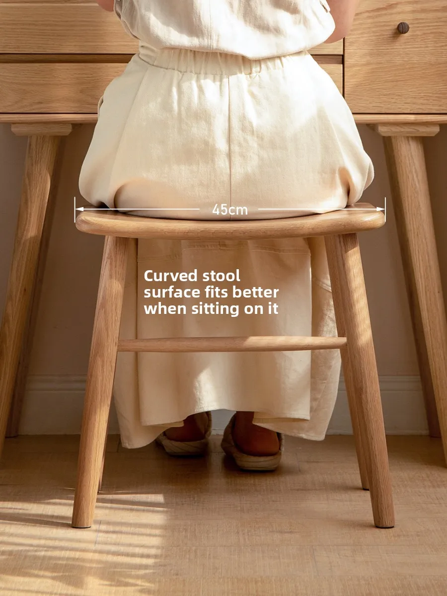 Solid wood makeup stool simple bedroom oak dressing stool makeup room home creative curved surface
Solid wood makeup stool simple bedroom oak dressing stool makeup room home creative curved surface