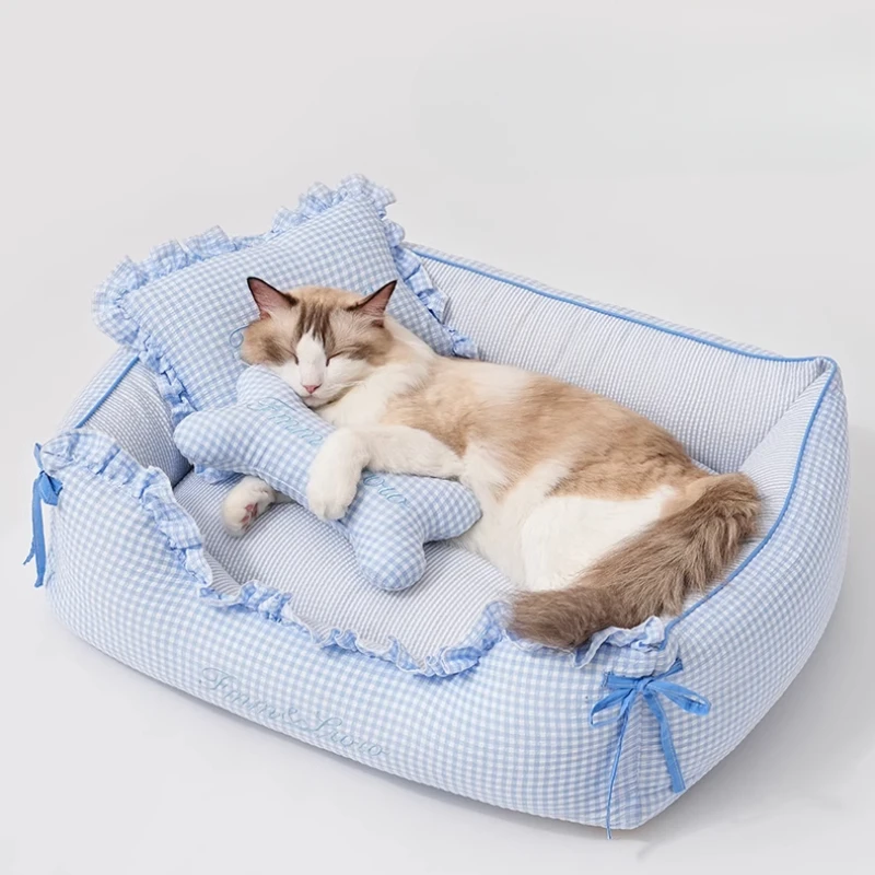 Korean Princess Style Cat Bed All-in-One Dog Sofa with Removable Cushion Cozy Washable Pet House All-Season Indoor Cat Furniture
Korean Princess Style Cat Bed All-in-One Dog Sofa with Removable Cushion Cozy Washable Pet House All-Season Indoor Cat Furniture