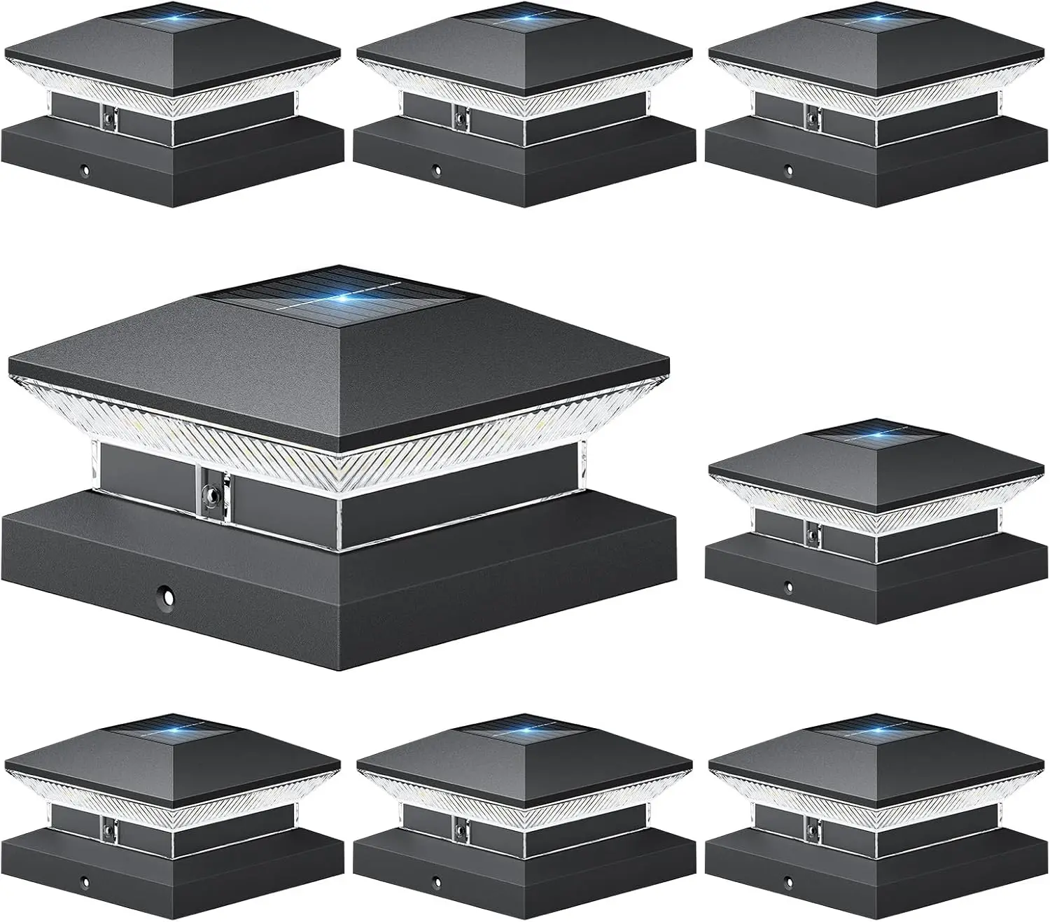 Solar Post Cap Lights Outdoor, 8 Pack, 40 LEDs, 30 Lumens, 3 Modes, Waterproof for 4x4 to 6x6 Posts
Solar Post Cap Lights Outdoor, 8 Pack, 40 LEDs, 30 Lumens, 3 Modes, Waterproof for 4x4 to 6x6 Posts
