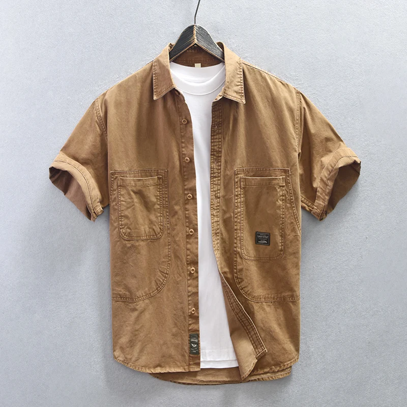 Solid Casual Safari Style Short Sleeve Shirt for Men Summer New Outdoor Shirts
Solid Casual Safari Style Short Sleeve Shirt for Men Summer New Outdoor Shirts