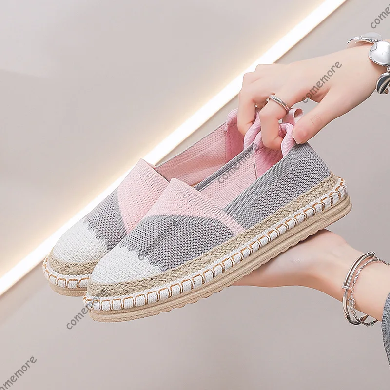 Colorblock Knit Espadrille Slip-On Loafers Breathable Mesh Casual Walking Shoes Lightweight Comfortable Flats for Woman Zapatos
Colorblock Knit Espadrille Slip-On Loafers Breathable Mesh Casual Walking Shoes Lightweight Comfortable Flats for Woman Zapatos