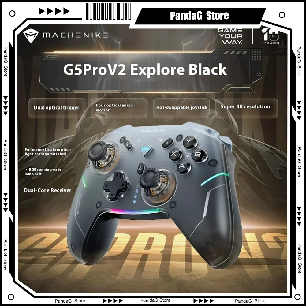 Machenikee G5Pro V2 Collector's Edition Optical Gamepad Hall Joystick Custom Control PC STEAM Wireless Bluetooth Body Trigger
Machenikee G5Pro V2 Collector's Edition Optical Gamepad Hall Joystick Custom Control PC STEAM Wireless Bluetooth Body Trigger