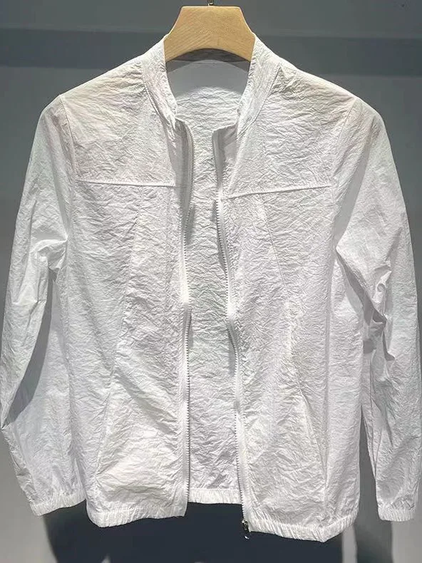 High-End Men's Sun Protection Clothing Thin Stand Collar Outdoor Qui Dry Breathable Jaet Youth Faion Polyester Fiber
High-End Men's Sun Protection Clothing Thin Stand Collar Outdoor Qui Dry Breathable Jaet Youth Faion Polyester Fiber