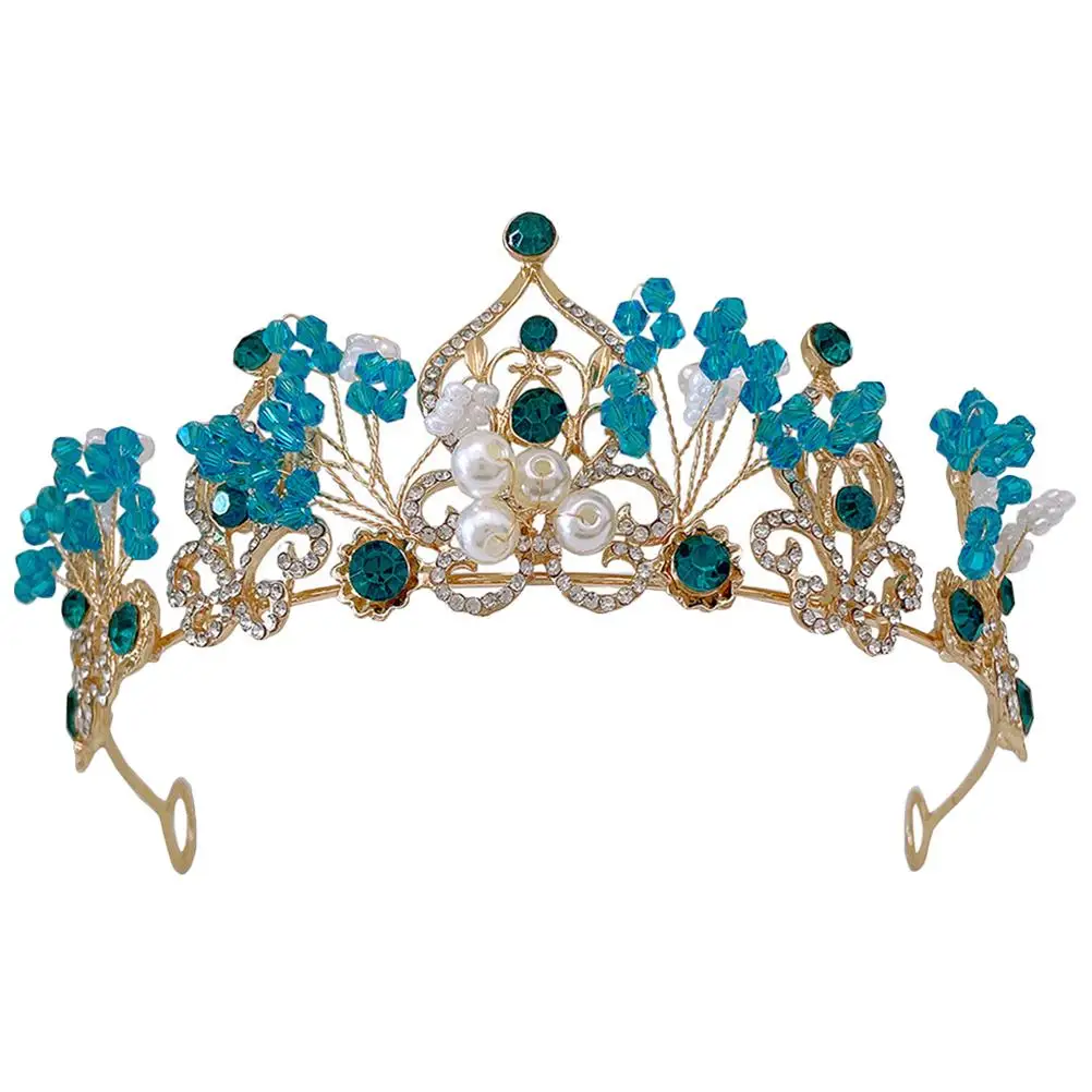 Baroque Blue Crystal Handmade Beaded Bridal Tiara Crown Hair Accessory for Wedding Banquet Party Performances Women
Baroque Blue Crystal Handmade Beaded Bridal Tiara Crown Hair Accessory for Wedding Banquet Party Performances Women