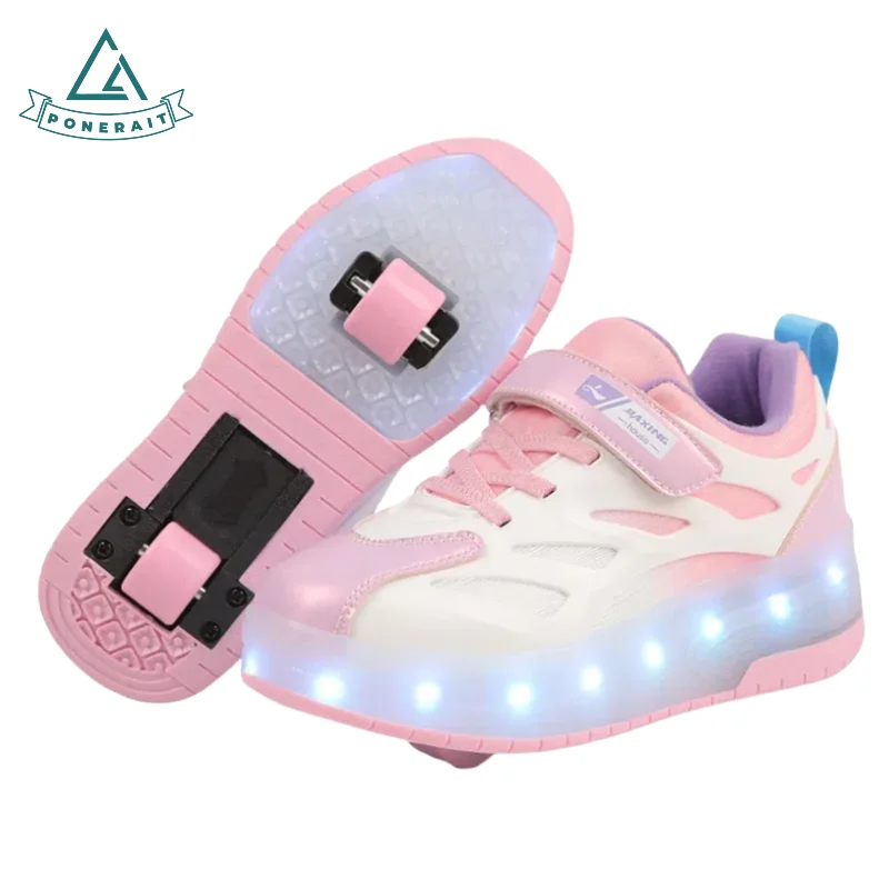PONERAIT Shoes with Wheels - Magic Strap Roller Skates for Unisex Kids LED Glowing Wheels & Breathable Mesh Great for Beginners
PONERAIT Shoes with Wheels - Magic Strap Roller Skates for Unisex Kids LED Glowing Wheels & Breathable Mesh Great for Beginners