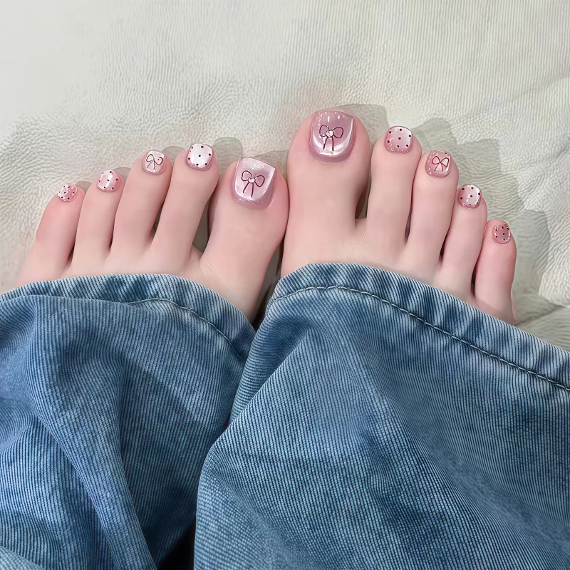 24pcs Light Pink Cat's Eye Press On Nails For Foot Simple Red Wave Point Decor False Toenails Korean Style Summer Fake Toenail
24pcs Light Pink Cat's Eye Press On Nails For Foot Simple Red Wave Point Decor False Toenails Korean Style Summer Fake Toenail