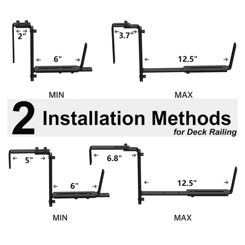 2/4Pcs Planter Box Bracket AQdjustable Flower Box Bracket for Railing Window Box 45BE
2/4Pcs Planter Box Bracket AQdjustable Flower Box Bracket for Railing Window Box 45BE