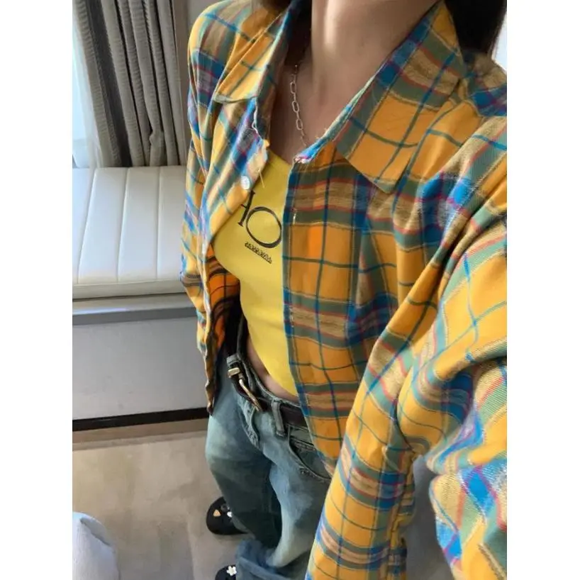 Plaid Shirt Woman Long Sleeve Autumn New Vintage Fashion Single Breasted Button Down Blouse Ladies Preppy Style Casual Shirts
Plaid Shirt Woman Long Sleeve Autumn New Vintage Fashion Single Breasted Button Down Blouse Ladies Preppy Style Casual Shirts
