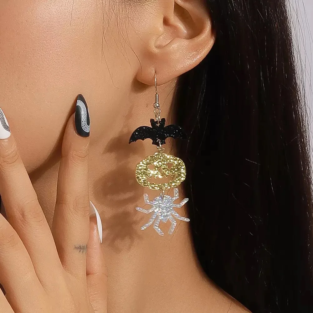 Halloween Goth Acrylic Dark Bat Pumpkin Spider Pendant Women's Earrings Fashion Luxury Metal Ear Hook Woman Jewelry Accessories
Halloween Goth Acrylic Dark Bat Pumpkin Spider Pendant Women's Earrings Fashion Luxury Metal Ear Hook Woman Jewelry Accessories