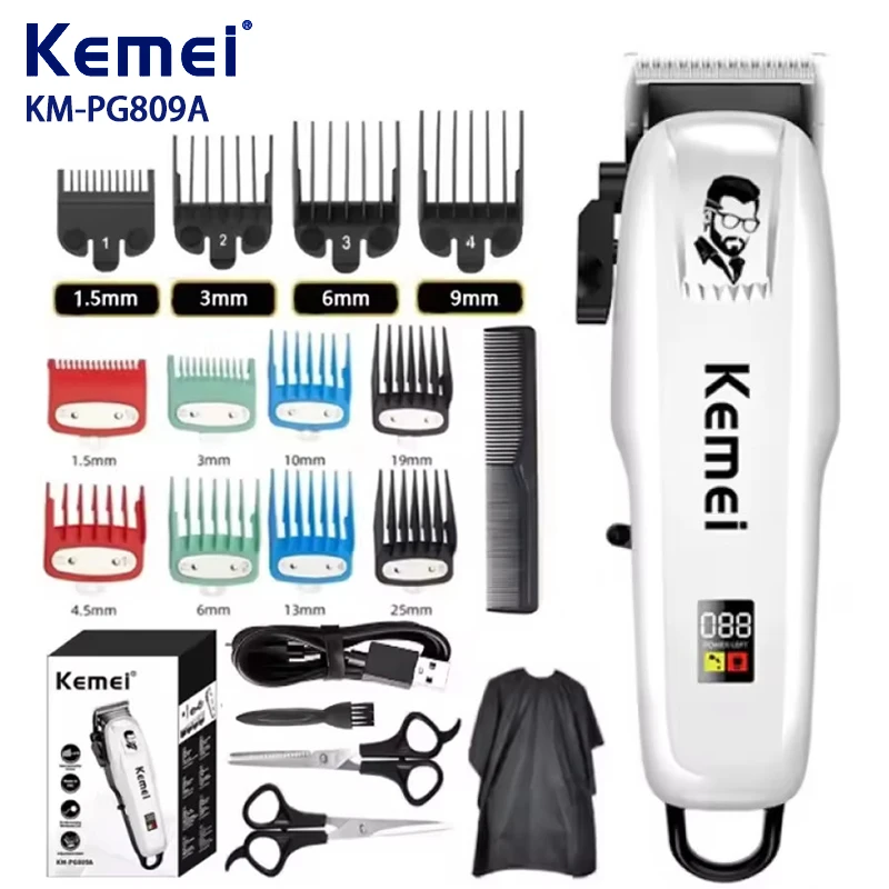 Kemei PG809A Adjustable Powerful Hair Clipper Barber Electric Hair Trimmer for Men Professional Cordless Htter with LED Display
Kemei PG809A Adjustable Powerful Hair Clipper Barber Electric Hair Trimmer for Men Professional Cordless Htter with LED Display