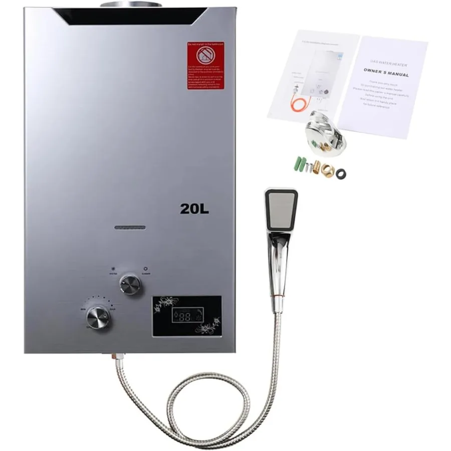 20L Tankless Water Heater Propane Gas 5.28 GPM Gas Hot Heater Instant with Digital Display and Overheat Protection RV 20L on De
20L Tankless Water Heater Propane Gas 5.28 GPM Gas Hot Heater Instant with Digital Display and Overheat Protection RV 20L on De
