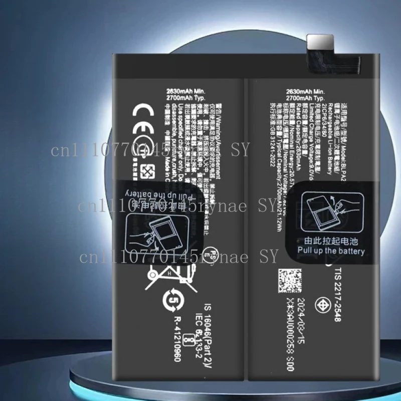 100% Original Genuine New Battery BLPA25 5400mAh For Realme GT5Pro For OnePlus 12 Replacement Phone Batteries+free tools
100% Original Genuine New Battery BLPA25 5400mAh For Realme GT5Pro For OnePlus 12 Replacement Phone Batteries+free tools