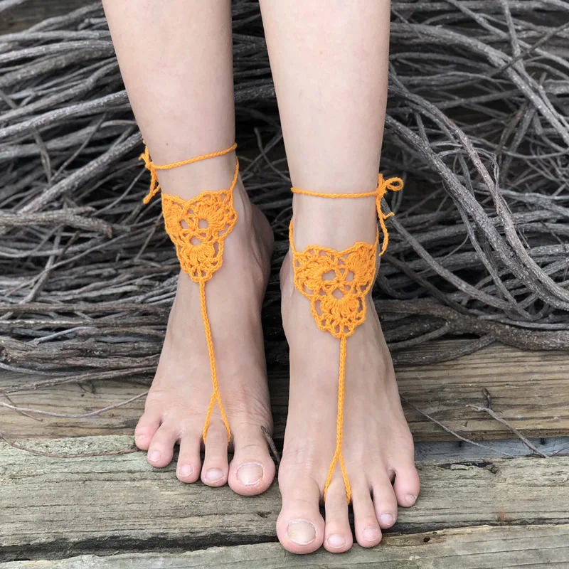 European and American Anklets Made of Pure Cotton Hand-crocheted Foot Accessories for Dancing and Stage performance
European and American Anklets Made of Pure Cotton Hand-crocheted Foot Accessories for Dancing and Stage performance