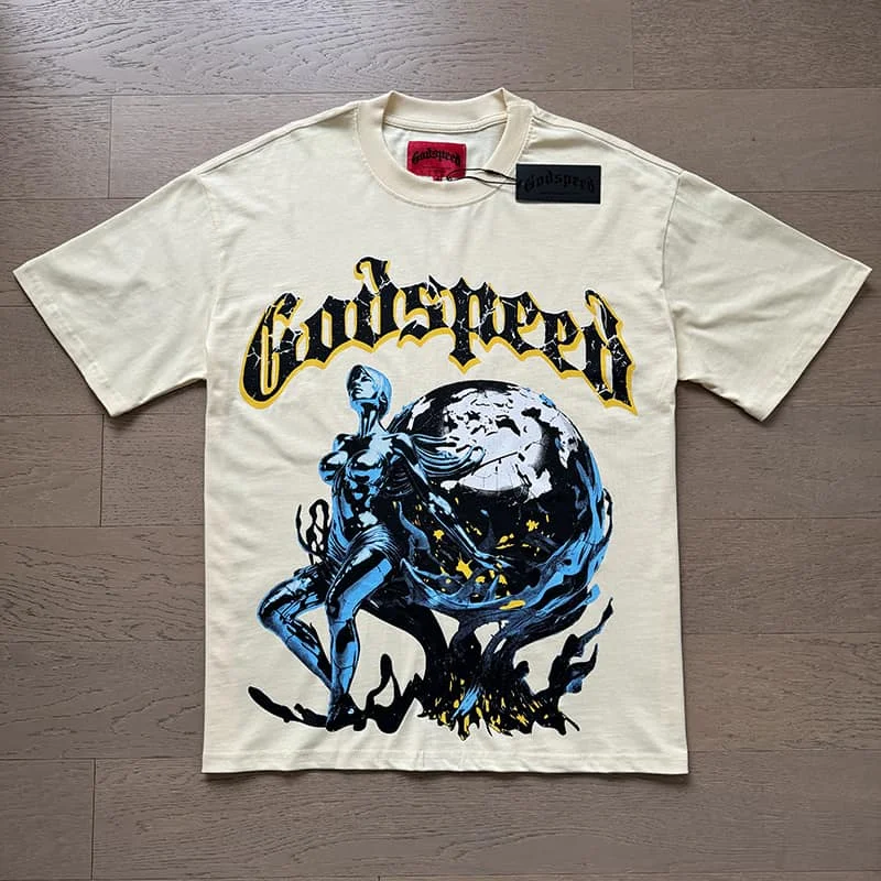 Футболка с короткими рукавами High Street Godspeed, индивидуальная тенденция, хип-хоп, уличная одежда, стильная модная футболка с принтом
Футболка с короткими рукавами High Street Godspeed, индивидуальная тенденция, хип-хоп, уличная одежда, стильная модная футболка с принтом