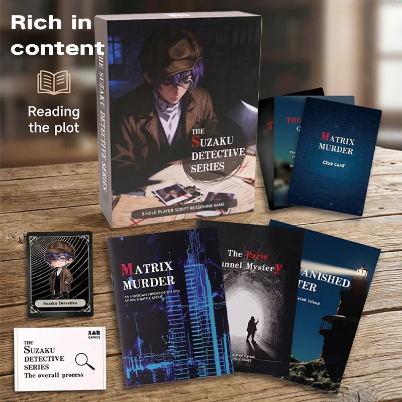 Suzaku Detective Murder Mystery Case Files, 3 Connected Cases, Evidence Cards, Whodunit Logic Puzzle, Game Night
Suzaku Detective Murder Mystery Case Files, 3 Connected Cases, Evidence Cards, Whodunit Logic Puzzle, Game Night