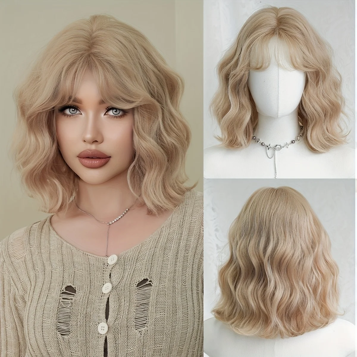 Короткий кудрявый парик-каре блонд с челкой, натуральный объемный, термостойкий, из синтетических волос, для женщин
Короткий кудрявый парик-каре блонд с челкой, натуральный объемный, термостойкий, из синтетических волос, для женщин