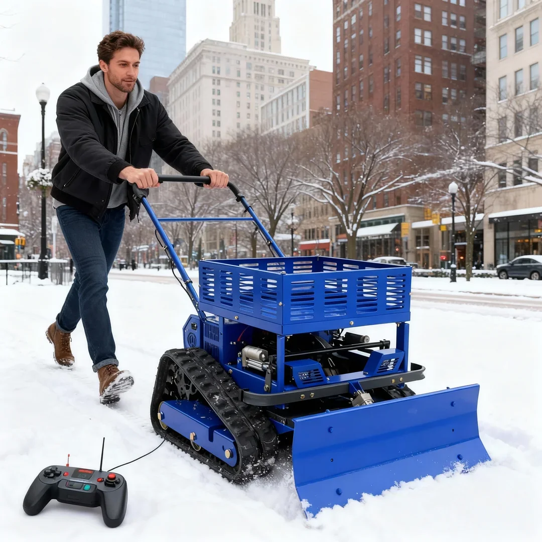 Гусеничная газонокосилка с дистанционным управлением по индивидуальному заказу — ширина резки 550 мм со съемным аксессуаром для лопаты для снега
Гусеничная газонокосилка с дистанционным управлением по индивидуальному заказу — ширина резки 550 мм со съемным аксессуаром для лопаты для снега