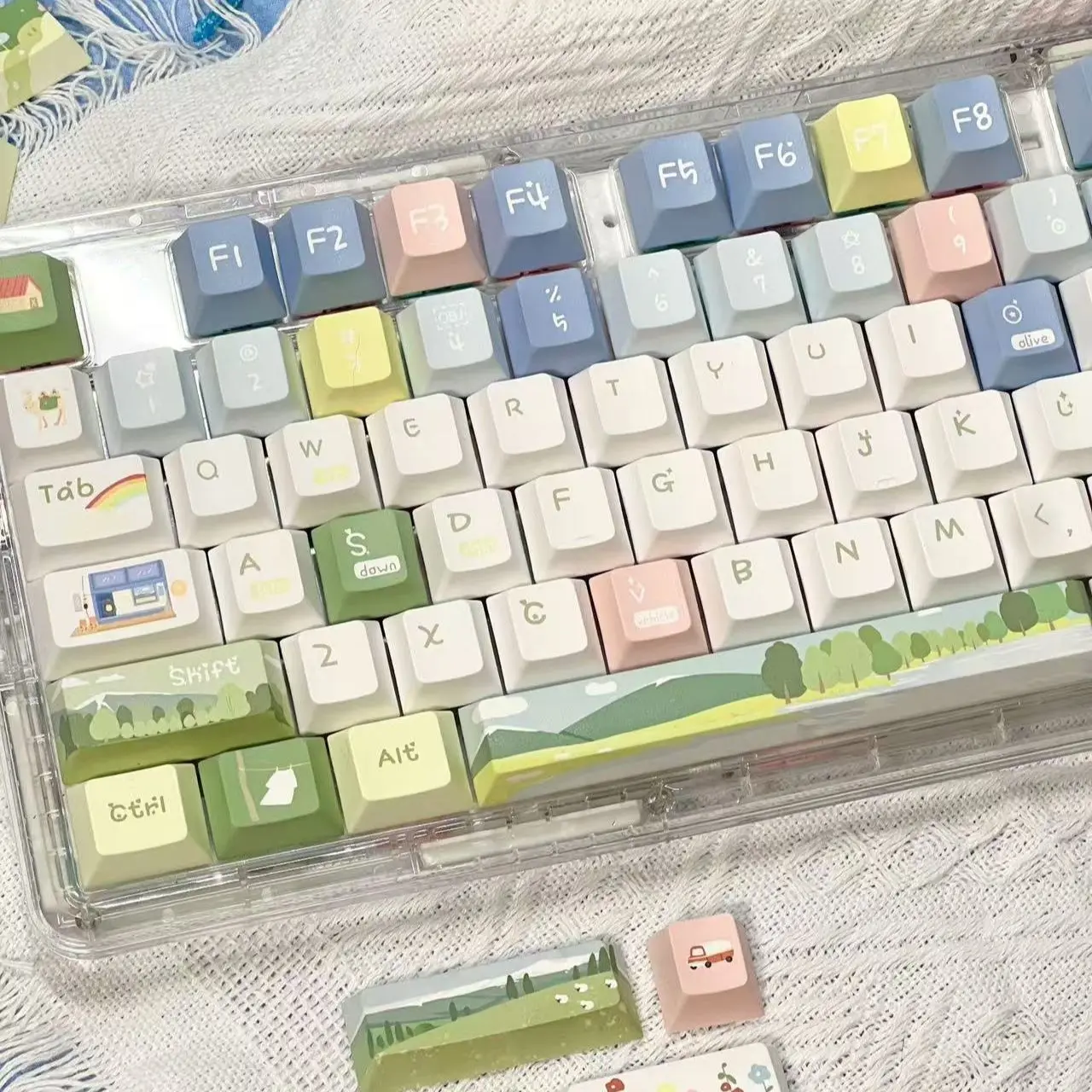 Rainbow original opaque engraved mechanical keyboard keycaps are all sublimated on five sides
Rainbow original opaque engraved mechanical keyboard keycaps are all sublimated on five sides