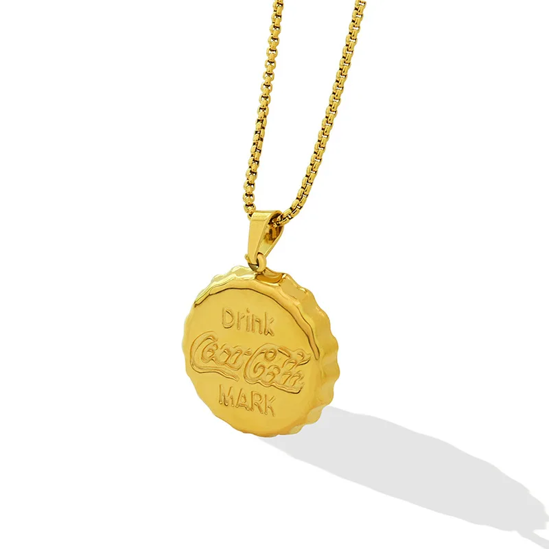Personality cap pendant necklace Fashion trend titanium steel gold-plated clavicle chain
Personality cap pendant necklace Fashion trend titanium steel gold-plated clavicle chain