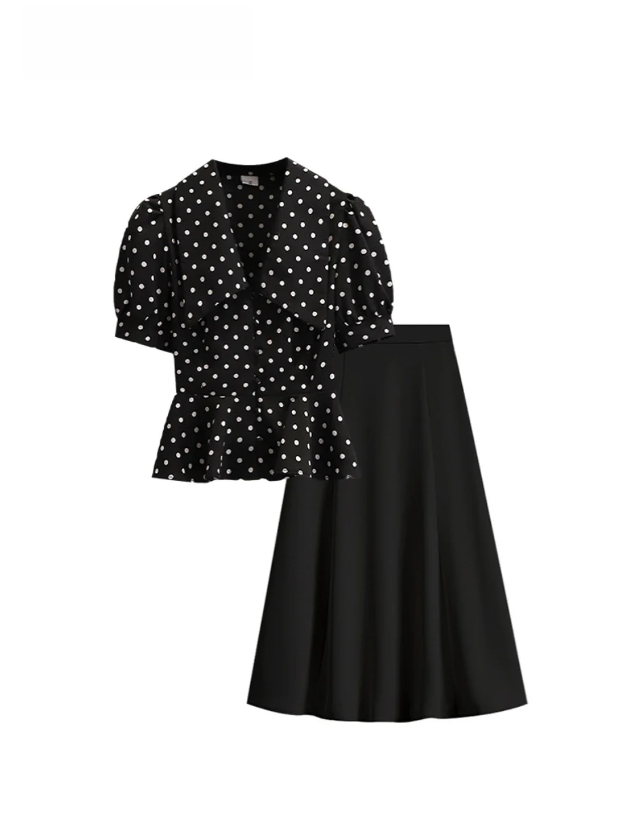 plus Size Summer Shirt And Skirt Set Women's Short Sleeve Loose Fit Korean Style Fashion Ensemble for Pear Shaped Body
plus Size Summer Shirt And Skirt Set Women's Short Sleeve Loose Fit Korean Style Fashion Ensemble for Pear Shaped Body
