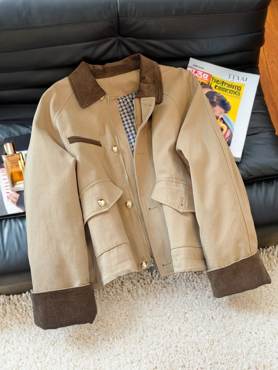 Корейская модная женская куртка-кардиган с цветными вставками и воротником, весенне-осенняя, повседневная, универсальная, на молнии, с длинными рукавами
Корейская модная женская куртка-кардиган с цветными вставками и воротником, весенне-осенняя, повседневная, универсальная, на молнии, с длинными рукавами