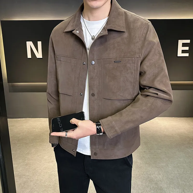 High-End Lightweight Luxury Men's Jaet ort Fit Suede Velvet Faionable Autumn Outerwear Turn-down Collar Youth Coat
High-End Lightweight Luxury Men's Jaet ort Fit Suede Velvet Faionable Autumn Outerwear Turn-down Collar Youth Coat