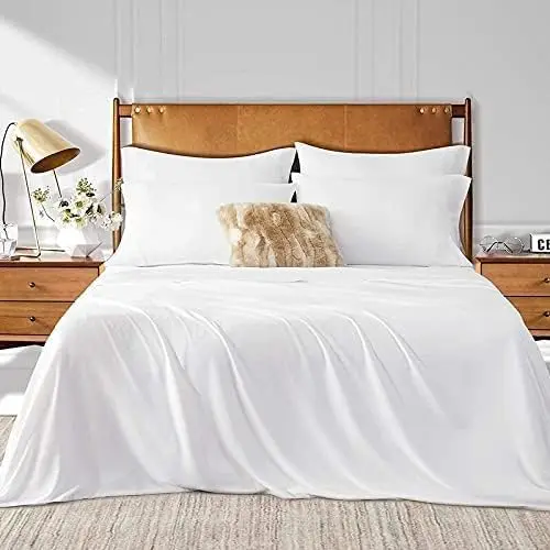 Queen Size Sheet Set - 6 Piece Set - Extra - Deep Pockets - 400-Thread-Count 100% Egyptian Cotton White Solid Bed Sheets -
Queen Size Sheet Set - 6 Piece Set - Extra - Deep Pockets - 400-Thread-Count 100% Egyptian Cotton White Solid Bed Sheets -