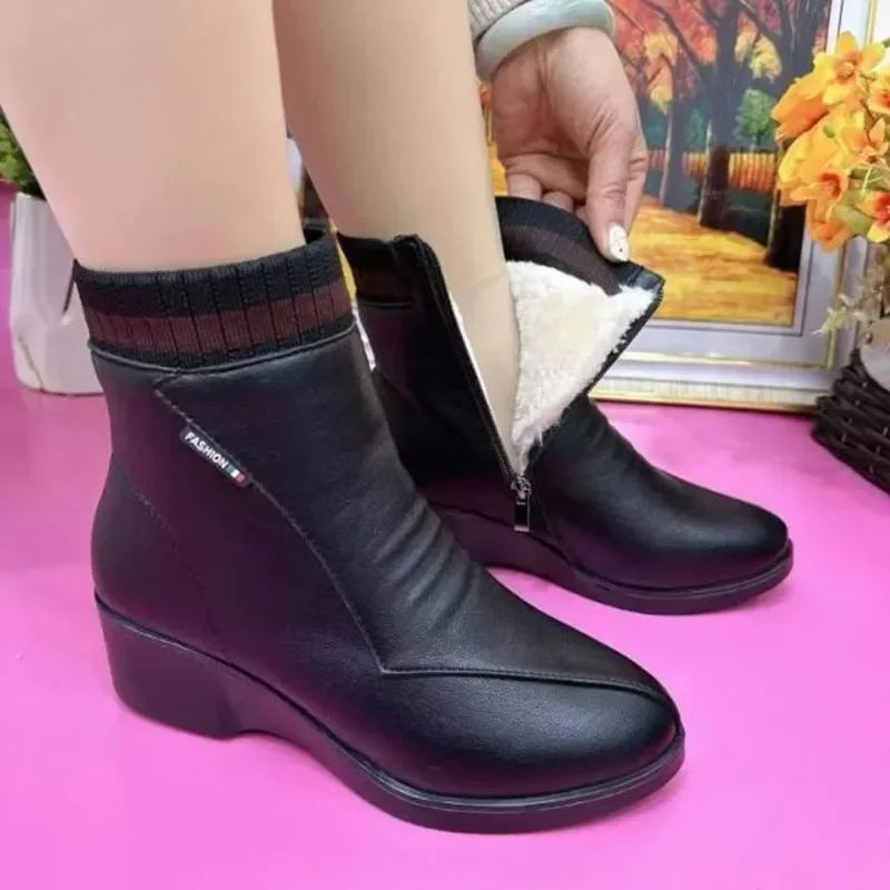 Winter Square Heel Modern Boots Ankle Zip Round Toe Ladies Shoes 2025 High Quality Low Heel Solid Sewing Women Boot Botas Mujer
Winter Square Heel Modern Boots Ankle Zip Round Toe Ladies Shoes 2025 High Quality Low Heel Solid Sewing Women Boot Botas Mujer