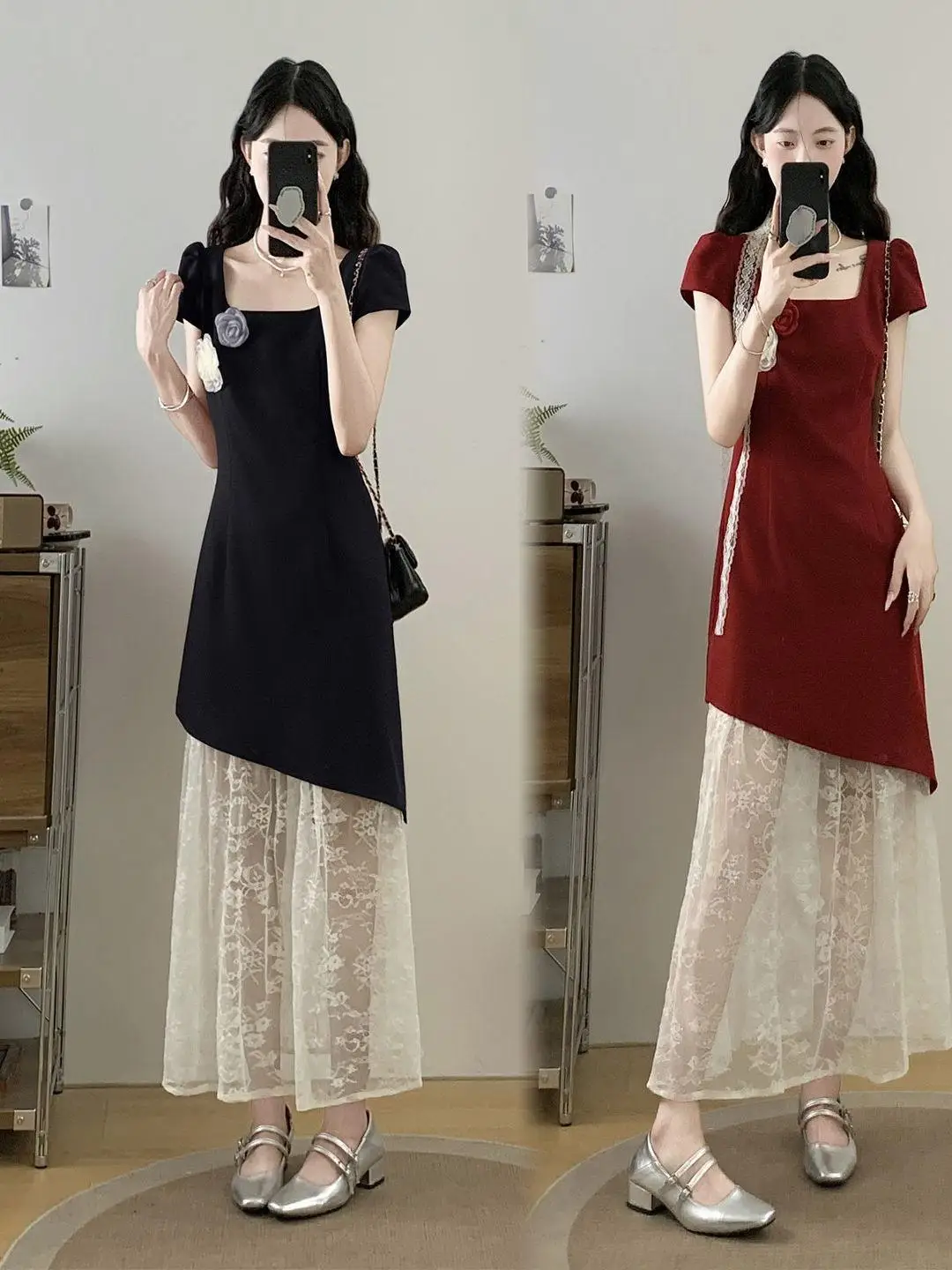 plus Size Lace Splice Square Collar Dress Women's Summer High Waist A-Line Dress Casual Style Short Sleeve High Neck Long Dress
plus Size Lace Splice Square Collar Dress Women's Summer High Waist A-Line Dress Casual Style Short Sleeve High Neck Long Dress