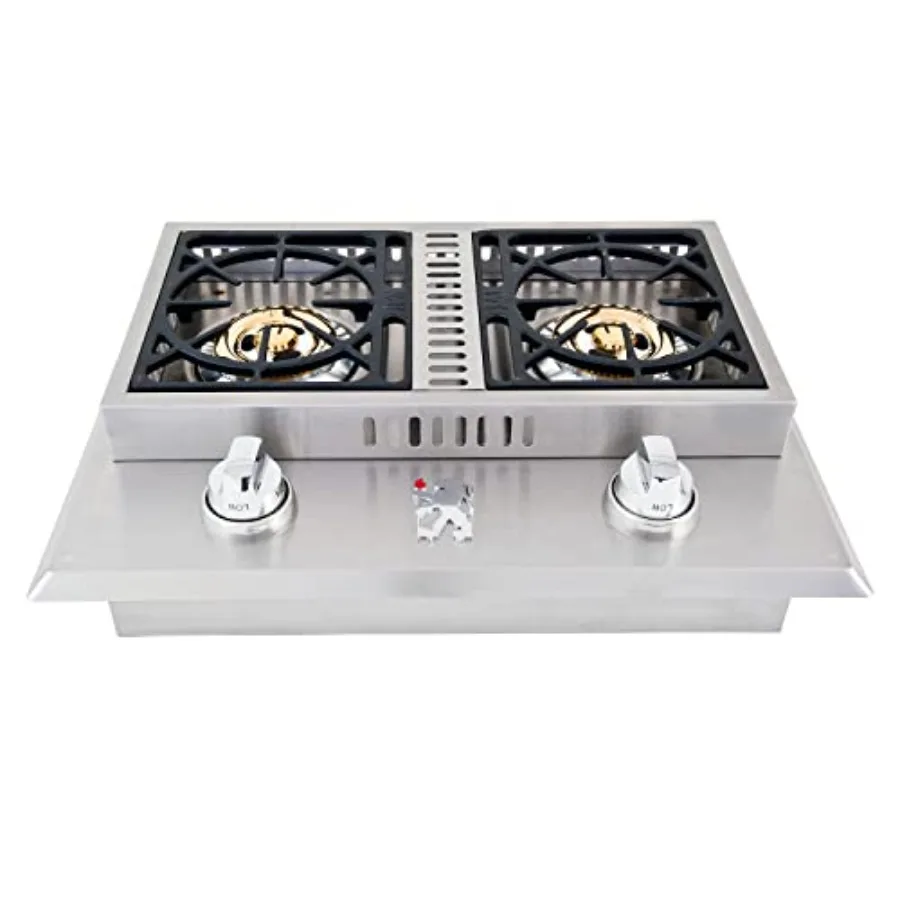 Propane Gas Double Side Burner 26-3/4 by 20-1/2-Inch Outdoor Stainless Steel Black Durable Cooking Surface with High Heat Outpu
Propane Gas Double Side Burner 26-3/4 by 20-1/2-Inch Outdoor Stainless Steel Black Durable Cooking Surface with High Heat Outpu