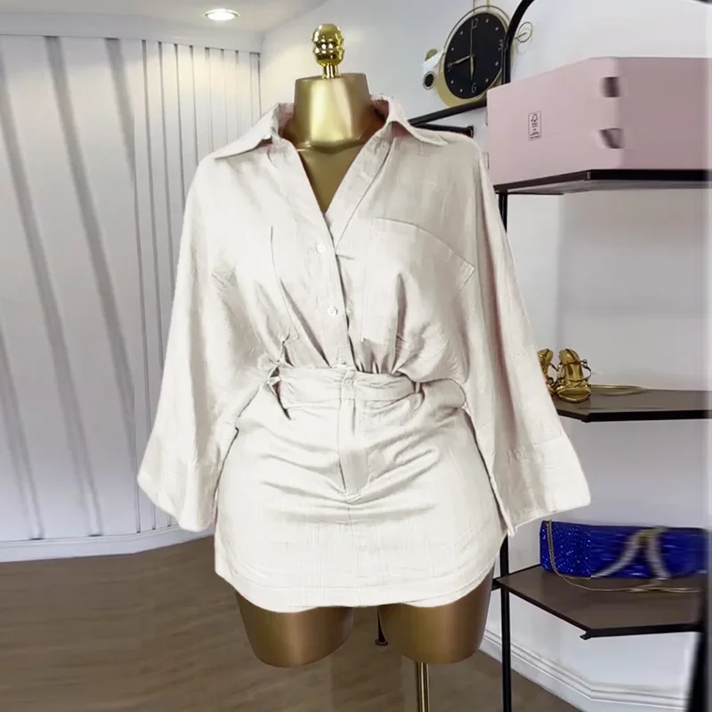 Fashion Women's Set Full Sleeve Turn-down Collar T-shirt and Skirts Shorts 2025 Chic Two 2 Piece Sets Outfit Tracksuits
Fashion Women's Set Full Sleeve Turn-down Collar T-shirt and Skirts Shorts 2025 Chic Two 2 Piece Sets Outfit Tracksuits