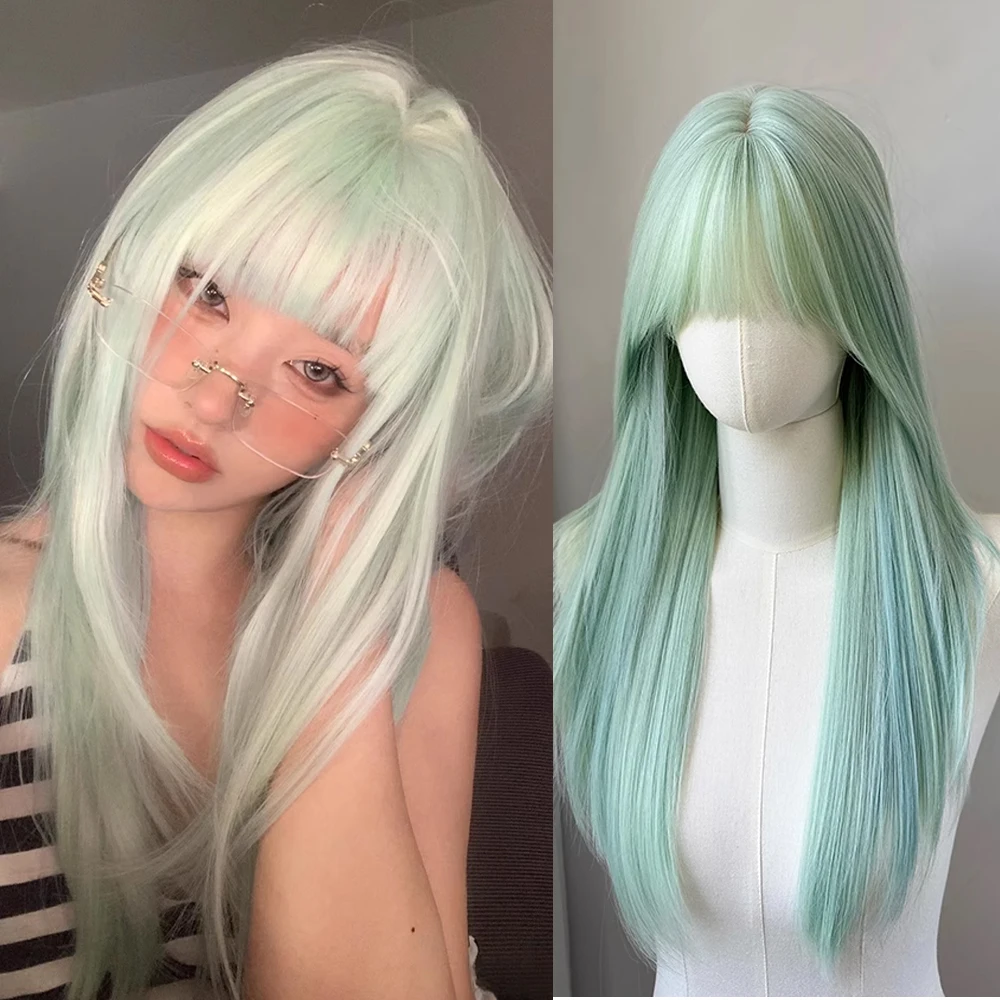 Длинный прямой синтетический парик с запретами, мятно-зеленый, термостойкий, Лолита, косплей, пушистый женский парик для повседневной вечеринки
Длинный прямой синтетический парик с запретами, мятно-зеленый, термостойкий, Лолита, косплей, пушистый женский парик для повседневной вечеринки