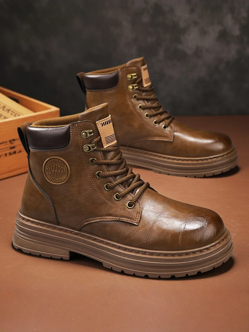 Men's Winter Boots Retro British Style Casual Versatile Work Leather Boots Thick Bottom High Help Labor Protection Shoes
Men's Winter Boots Retro British Style Casual Versatile Work Leather Boots Thick Bottom High Help Labor Protection Shoes