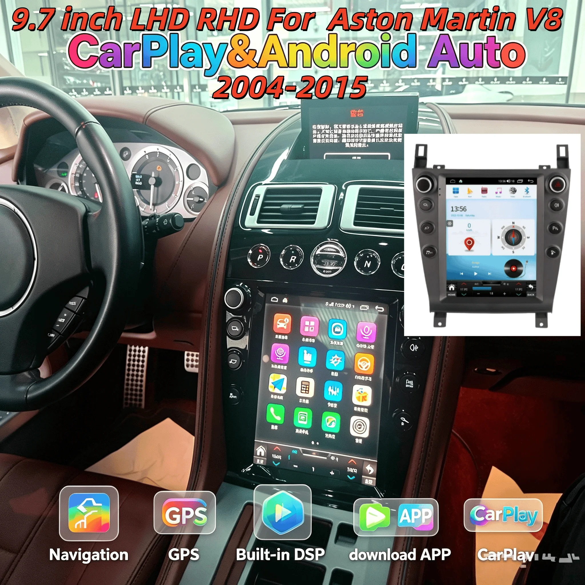H 9.7" Android 14 Auto Stereo For Aston Martin V8 2004-2015 Carplay Car Radio Multimedia Player GPS Navigation Head unit DSP
H 9.7" Android 14 Auto Stereo For Aston Martin V8 2004-2015 Carplay Car Radio Multimedia Player GPS Navigation Head unit DSP