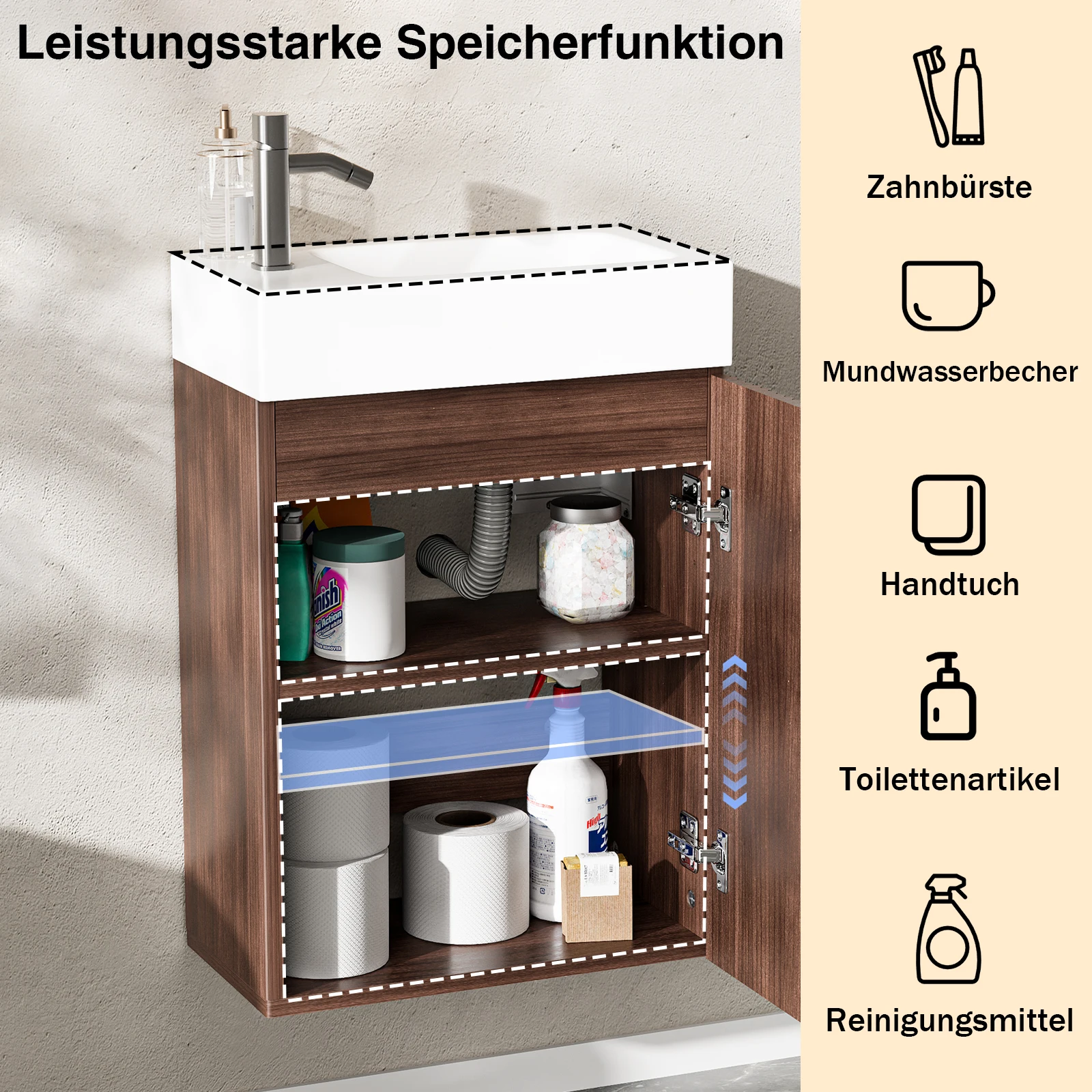 Bathroom Sink Storage Wooden Cabinet with Washbasin Drain Assembly Soft-Closing Wall-Mounted Vanity for Small Space Toilet
Bathroom Sink Storage Wooden Cabinet with Washbasin Drain Assembly Soft-Closing Wall-Mounted Vanity for Small Space Toilet