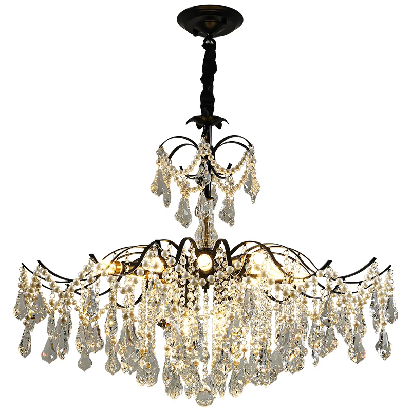French retro crystal living room black creative light luxury dining room lamps high sense
French retro crystal living room black creative light luxury dining room lamps high sense