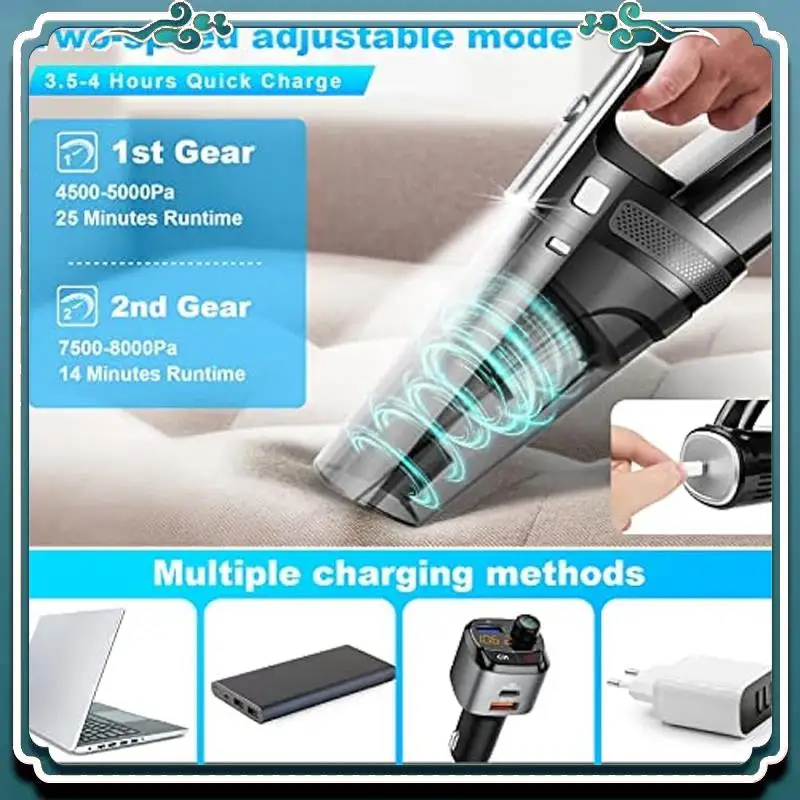 Handheld Vacuum Cleaner Cordless 8000PA Powerful Suction For Car Home And Office
Handheld Vacuum Cleaner Cordless 8000PA Powerful Suction For Car Home And Office