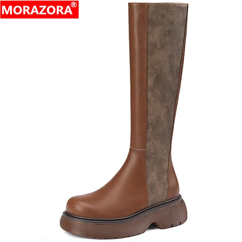 MORAZORA 2024 New Retro Ladies Knee High Boots Winter Square High Heels Zipper Platform Shoes Genuine Leather Women Boots
MORAZORA 2024 New Retro Ladies Knee High Boots Winter Square High Heels Zipper Platform Shoes Genuine Leather Women Boots