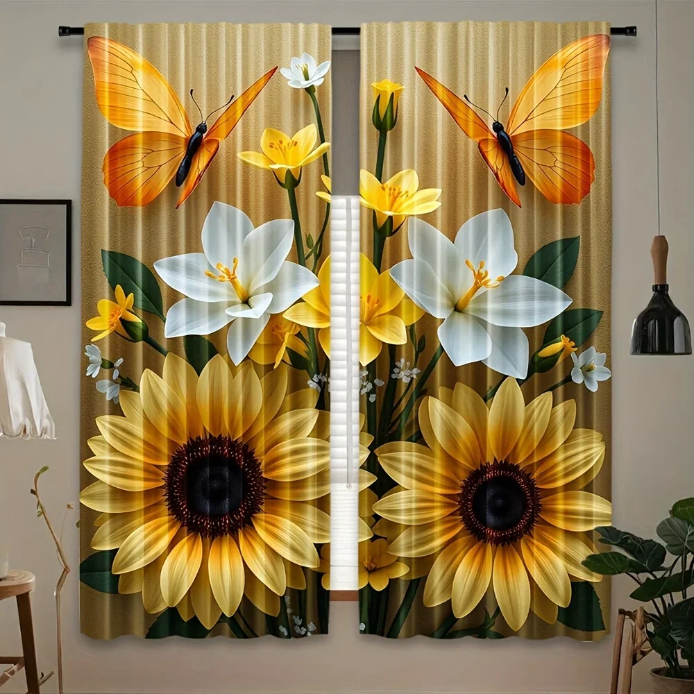 Retro Spring Floral Butterfly Print Drapes Room Darkening Window Curtains for Home Decor,Rod Pocket Blackout Curtains Bedroom
Retro Spring Floral Butterfly Print Drapes Room Darkening Window Curtains for Home Decor,Rod Pocket Blackout Curtains Bedroom