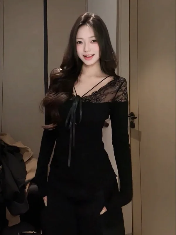 plus Size Women's Long Sleeve T-Shirt Lace Patchwork Slimming Base Layer Shirt Inner Wear Top Sexy Style Autumn Winter Fashion
plus Size Women's Long Sleeve T-Shirt Lace Patchwork Slimming Base Layer Shirt Inner Wear Top Sexy Style Autumn Winter Fashion
