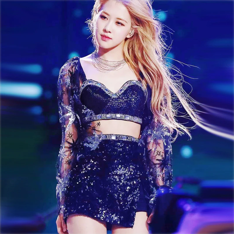 Kpop Girl Group ROSE Stage Dance Shiny Sling Vest Crop Tops Hollow Jacket Slit Sequins Mini Skirt Sexy Women Outfits K-pop
Kpop Girl Group ROSE Stage Dance Shiny Sling Vest Crop Tops Hollow Jacket Slit Sequins Mini Skirt Sexy Women Outfits K-pop