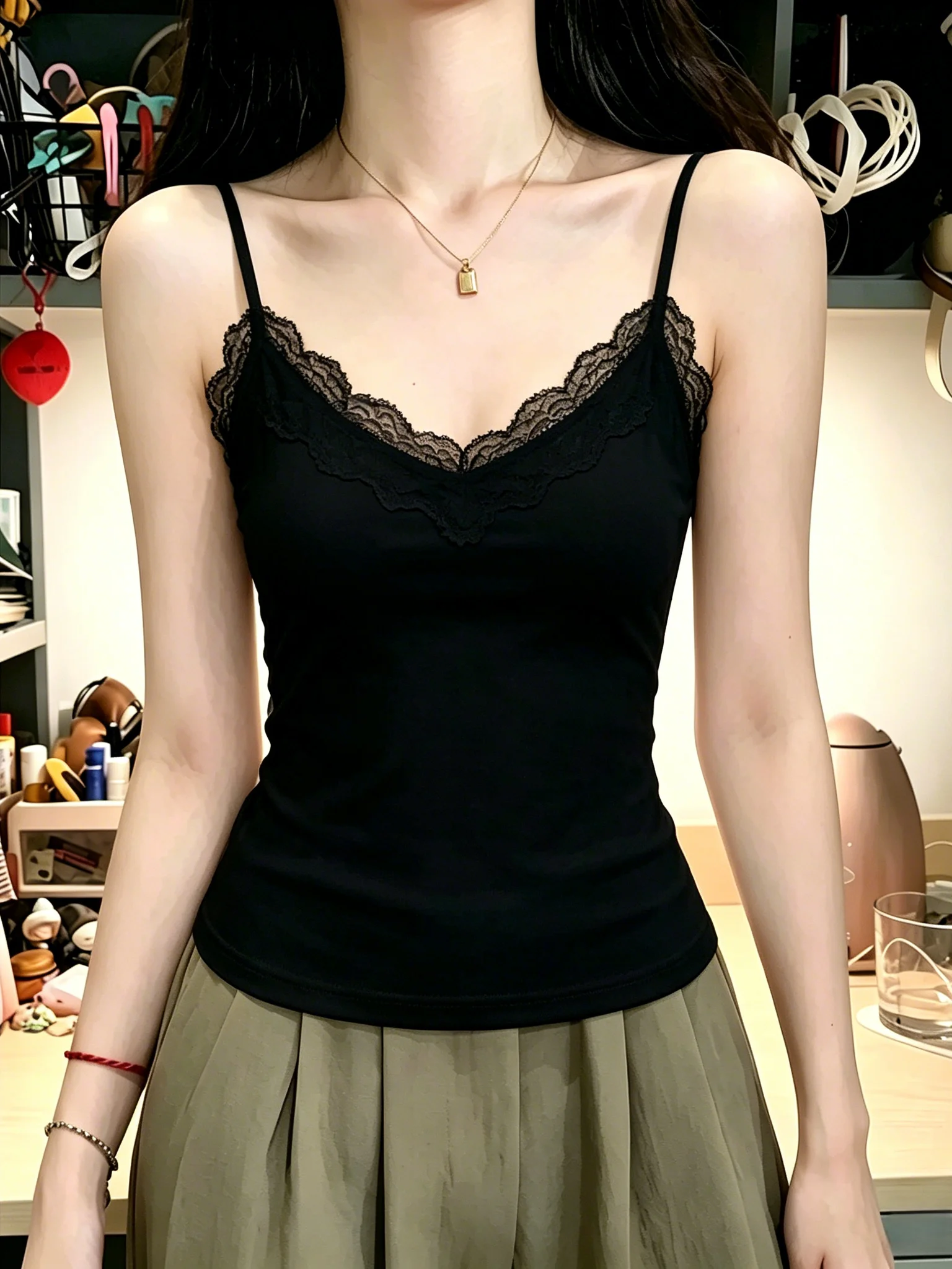 Summer Women's Lace Splice Sleeveless Tank Top 95 Cotton Slim Fit Base Shirt White Strap Vest plus Size Underwear Inner Wear
Summer Women's Lace Splice Sleeveless Tank Top 95 Cotton Slim Fit Base Shirt White Strap Vest plus Size Underwear Inner Wear