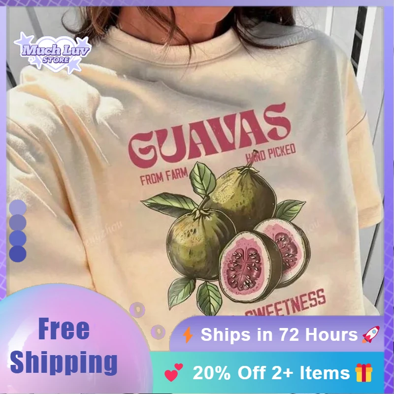 Stylish Guava Print Pure Cotton T-Shirt for Men and Women Fashionable Unisex Short Sleeve Summer Top Comfortable Casual Wear
Stylish Guava Print Pure Cotton T-Shirt for Men and Women Fashionable Unisex Short Sleeve Summer Top Comfortable Casual Wear