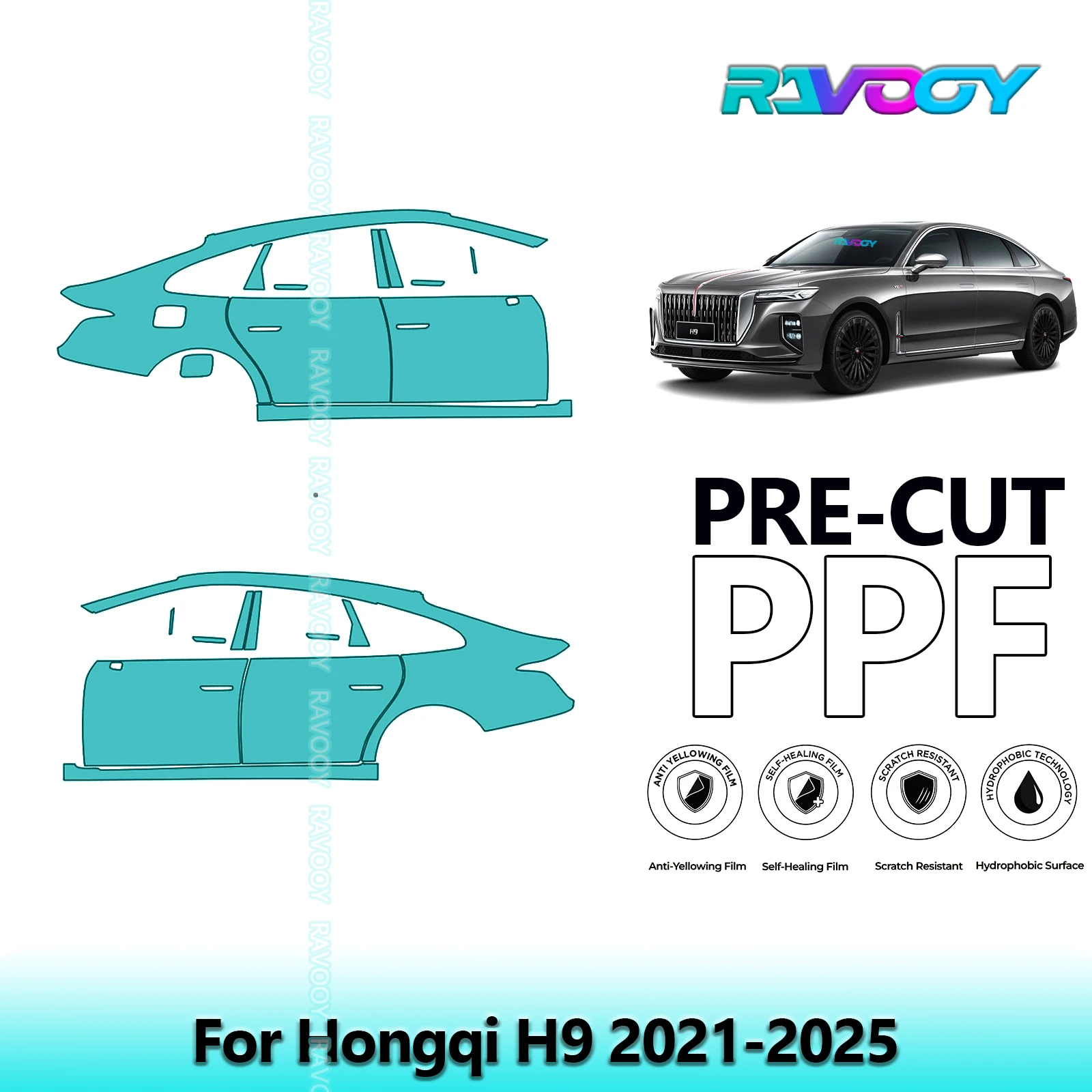 For Hongqi H9 2021-2025 8.5mil Clear Matte Pre-Cut PPF Door & A/B Pillar Kit TPU Paint Protection Film Set
For Hongqi H9 2021-2025 8.5mil Clear Matte Pre-Cut PPF Door & A/B Pillar Kit TPU Paint Protection Film Set