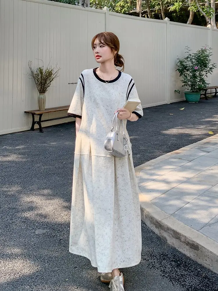 plus Size Korean Style Lazy Dress Casual Loose Summer Short Sleeve T-Shirt Dress for Women over 300 Pounds High Waist Long Dress
plus Size Korean Style Lazy Dress Casual Loose Summer Short Sleeve T-Shirt Dress for Women over 300 Pounds High Waist Long Dress