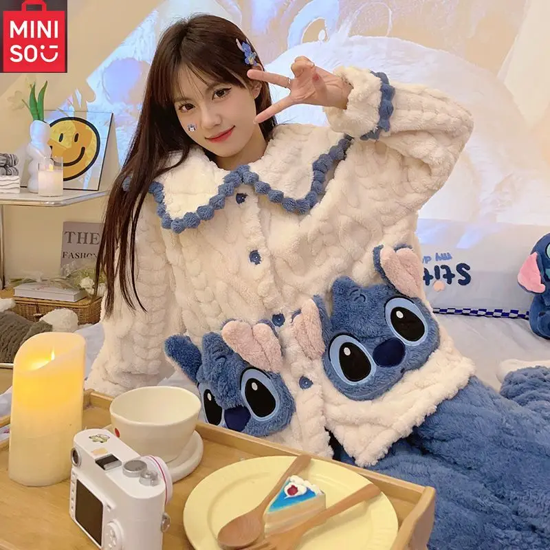 Женская пижама из коралловой фланели MINISO, фланелевая подкладка и утолщенная фланель, комплект теплой домашней одежды в стиле Ins
Женская пижама из коралловой фланели MINISO, фланелевая подкладка и утолщенная фланель, комплект теплой домашней одежды в стиле Ins