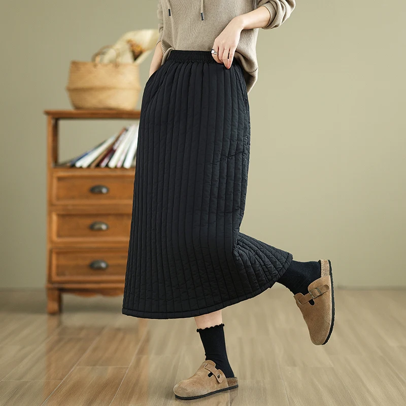 Winter Thiened Loose A-Line Knee-Length Slit Pure Color f Skirt Women's Cotton Blend Casual mid Waist Skirt
Winter Thiened Loose A-Line Knee-Length Slit Pure Color f Skirt Women's Cotton Blend Casual mid Waist Skirt